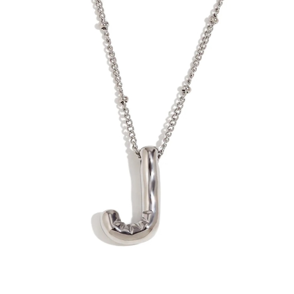 Balloon Letter J Initial Necklace